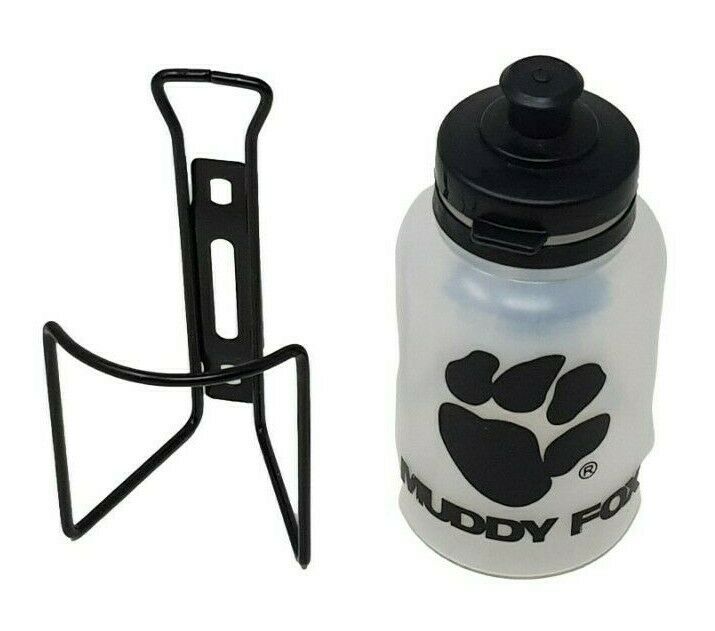 SMALL MUDDY FOX WATER BOTTLE, BOTTLE CAGE, 330ML, CLEAR PLASTIC, KIDS BIKES