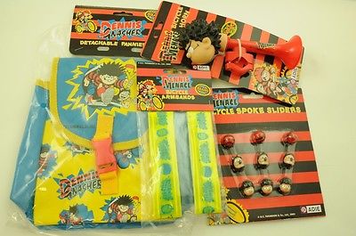 BEANO DENNIS THE MENACE BIKE ACCESSORY PACK; BAG, ARM BANDS, HORN, CLICKERS - Bankrupt Bike Parts