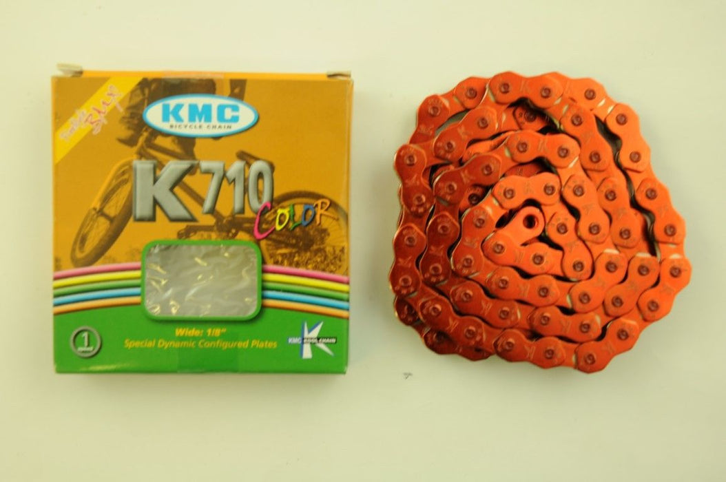 ORANGE HIGH QUALITY CHAIN KMC KOOL K710 BMX-FIXIE CHAIN 1-2" x 1-8" SALE 66% OFF