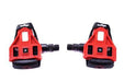 WELLGO LOOK COMPATIBLE CYCLE PEDAL SET CLIPLESS BLACK + RED CLEATS (15557) - Bankrupt Bike Parts