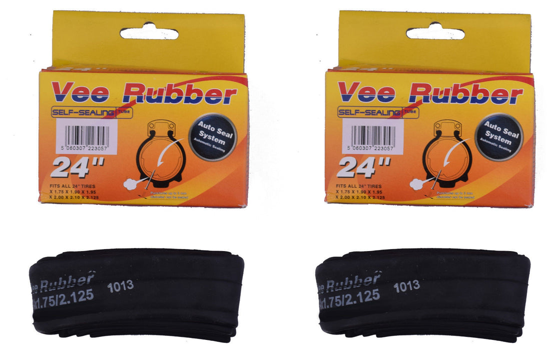 PAIR (2) SELF-SEALING INNER TUBES 24 x1.75- 24 x 2.125 CAR VALVE BMX,FOLDER,KIDS