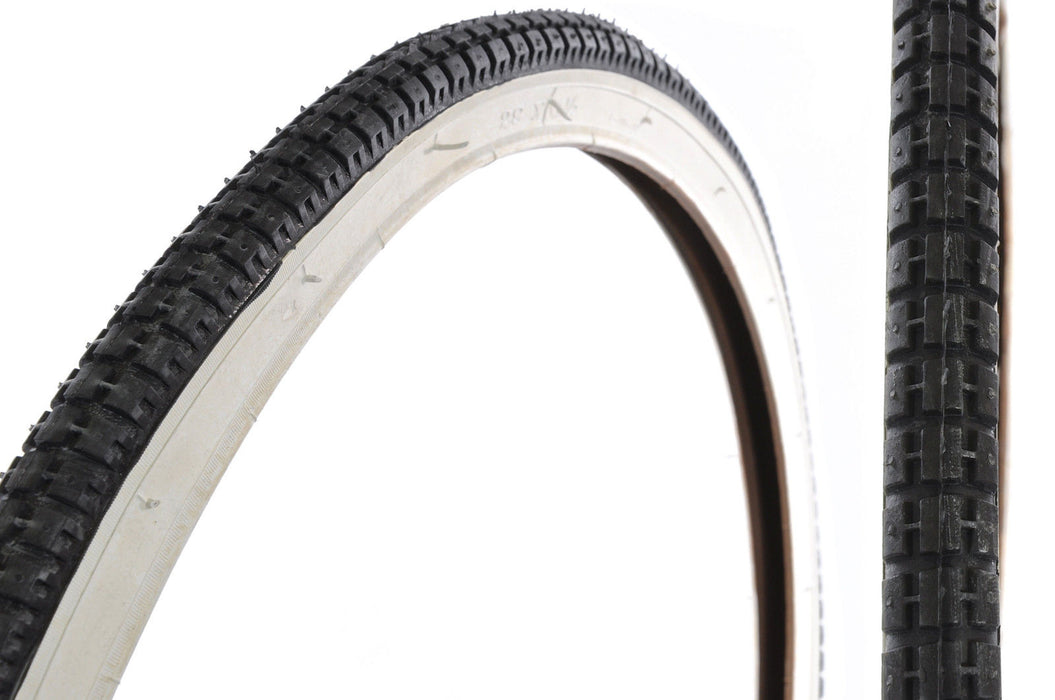 PAIR 28 x 1 1-2"(40- 635) WHITEWALL TYRES FOR VINTAGE ROADSTER CLASSIC BIKE RARE