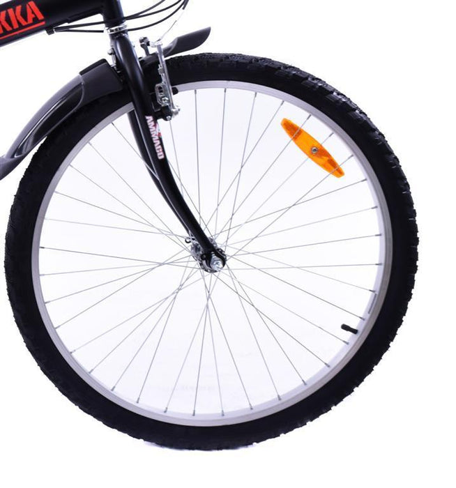 TWO PAIRS (4) BIKE WHEEL SPOKE SATELLITE WIDE ANGLE REFLECTORS ORANGE + FIXINGS