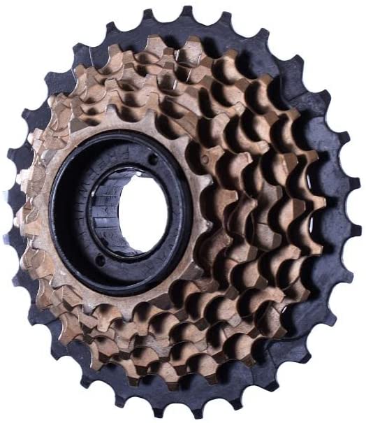 7 SPEED INDEX 14-28 FREEWHEEL BLOCK SCREW ON CASSETTE MTB,RACER BRONZE-BLACK