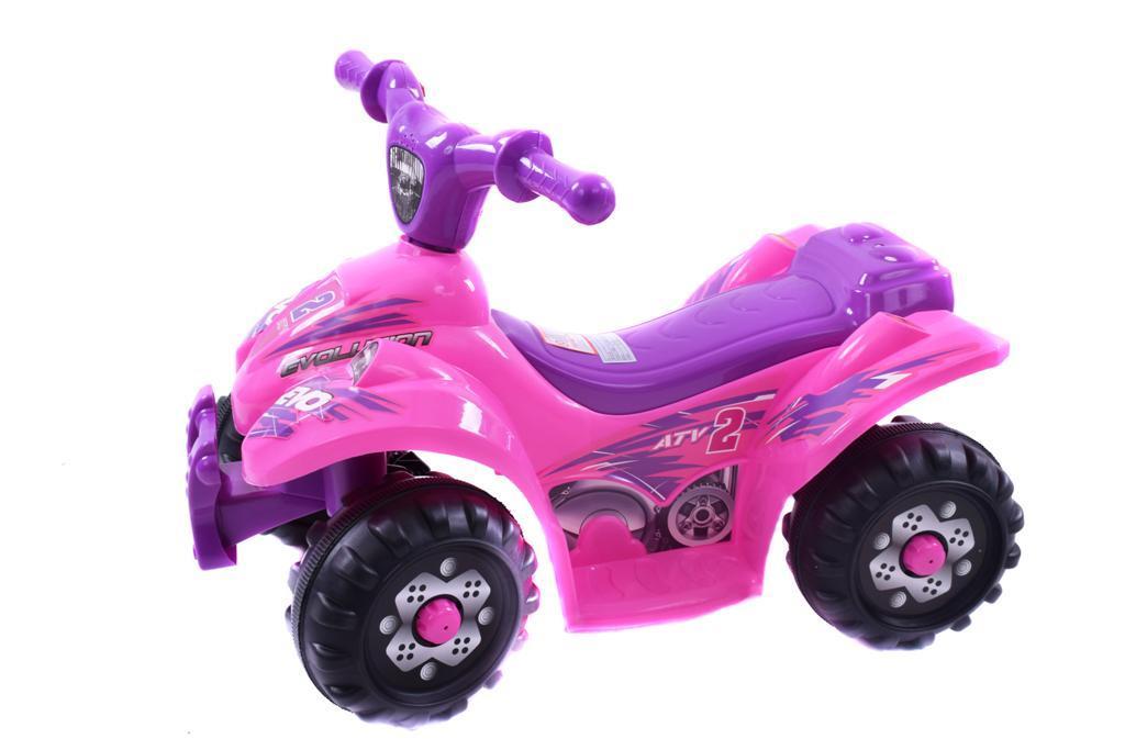 GIRLS ELECTRIC RIDE-ON 4 WHEEL QUAD BIKE 'EVO' BATTERY ELECTRIC QUAD PINK-PURPLE