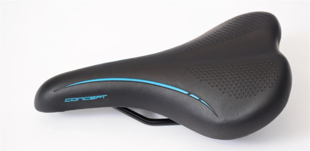 BARGAIN PRICED BICYCLE SADDLE MTB CONCEPT BIKE SEAT BLACK-BLUE 240mm x 150mm