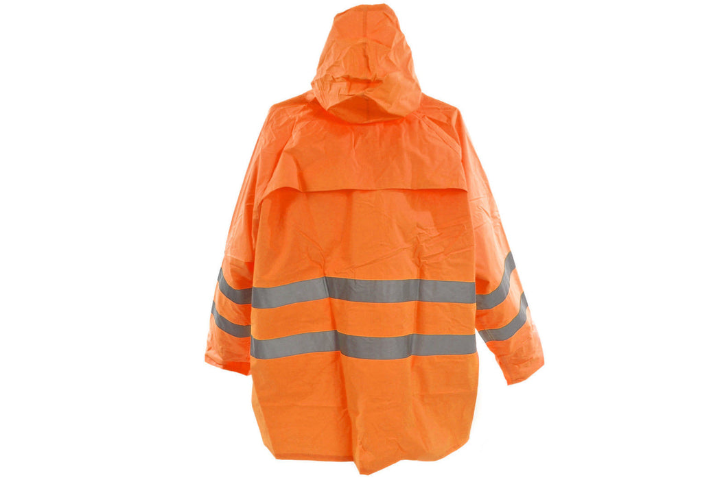 HI VIZ VIS RAIN COAT JACKET HIGH QUALITY WORKWEAR WATERPROOF ORANGE VARIOUS SIZE