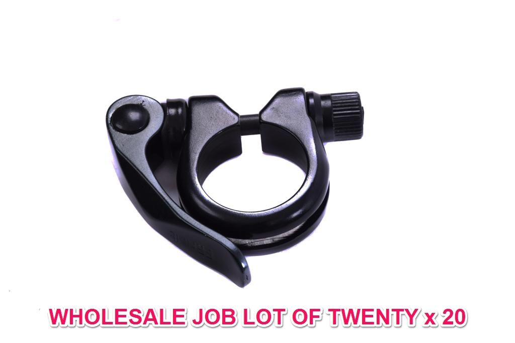 WHOLESALE JOB LOT 20 x ALLOY SEAT POST CLAMPS 31.8mm + QUICK RELEASE LEVER BLK