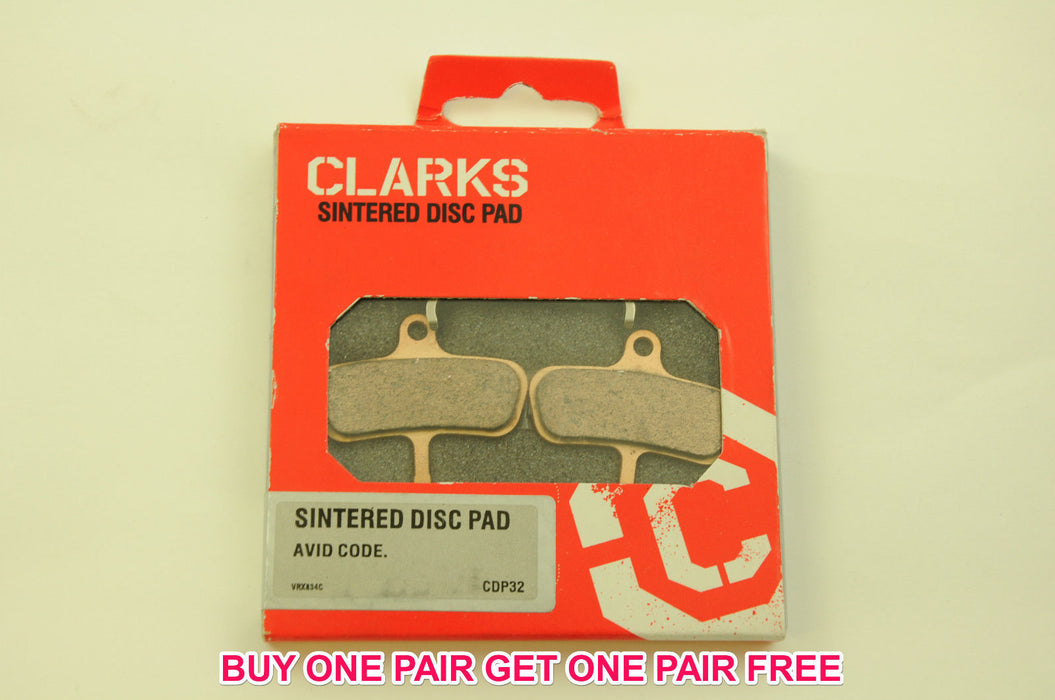 SINTERED AVID CODE DISK MTB DISC PADS CLARKS BICYCLE MTB BIKE PADS GET 2nd FREE - Bankrupt Bike Parts