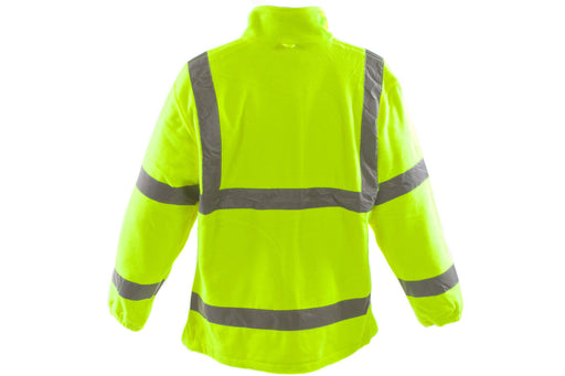 FLUORESCENT FLEECE COAT JACKET HI-VIZ WORKWEAR REFLECTIVE YELLOW 75% OFF RRP - Bankrupt Bike Parts