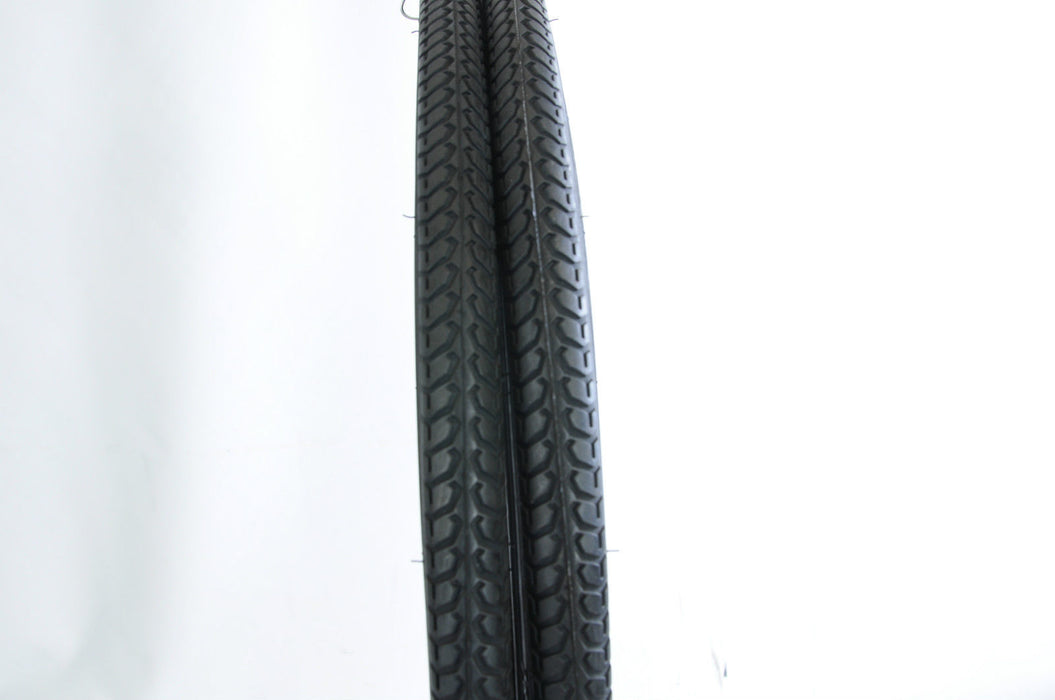 PAIR OF NUTRAK 26 x 1 3-8" 590 RIM BLACK TRADITIONAL SIZE BIKE TYRES