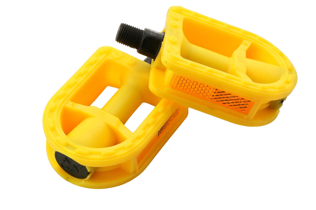 KIDDIES YELLOW BIKE JUNIOR 1-2” PEDALS TO FIT CHILDREN'S BIKES ONE PIECE CRANK