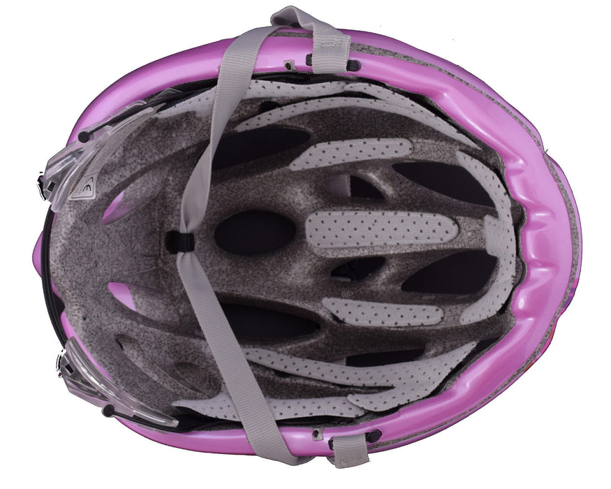 GIANT ARES BICYCLE HELMET CARBON CROWN SAFETY LARGE 58-61cm PINK FLOWERS