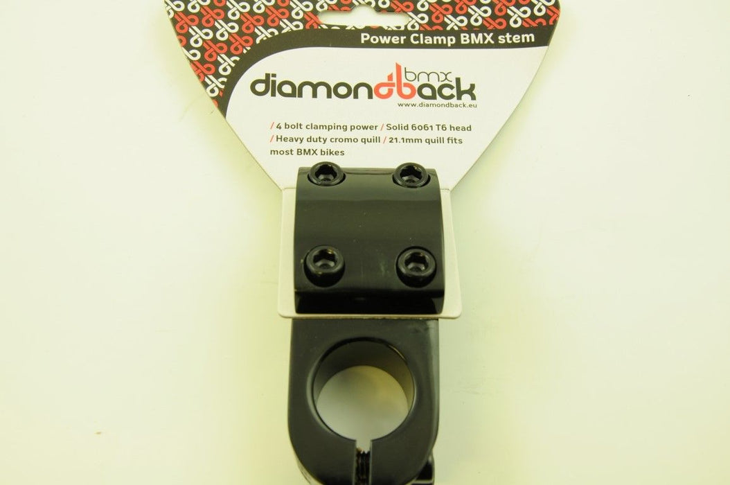 DIAMOND BACK BMX A-HEAD HANDLEBAR STEM 1 1-8" STEERER 22.2mm CLAMP CR-MO BLACK