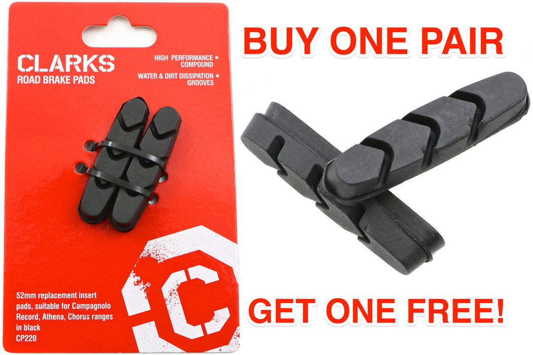 CLARKS 52mm BRAKE BLOCK PAD INSERTS CAMPAGNOLO RECORD,ATHENA, CHORUS CP220