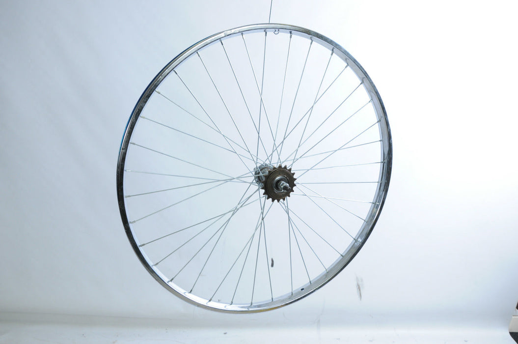 26 x 1 3-8 REAR WHEEL VINTAGE ROADSTER BIKE WESTRICK CHROME RIM ROD OR CALIPER