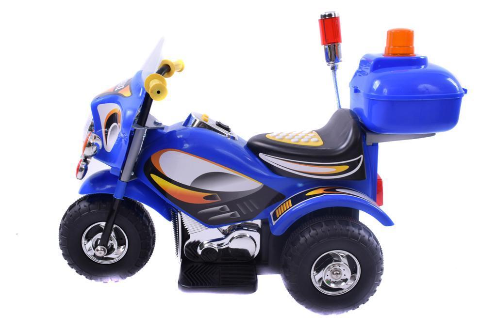 ELECTRIC KIDDIES RIDE ON 3 WHEEL POLICE MOTORCYCLE 20watt  BATTERY MOTOR BLUE