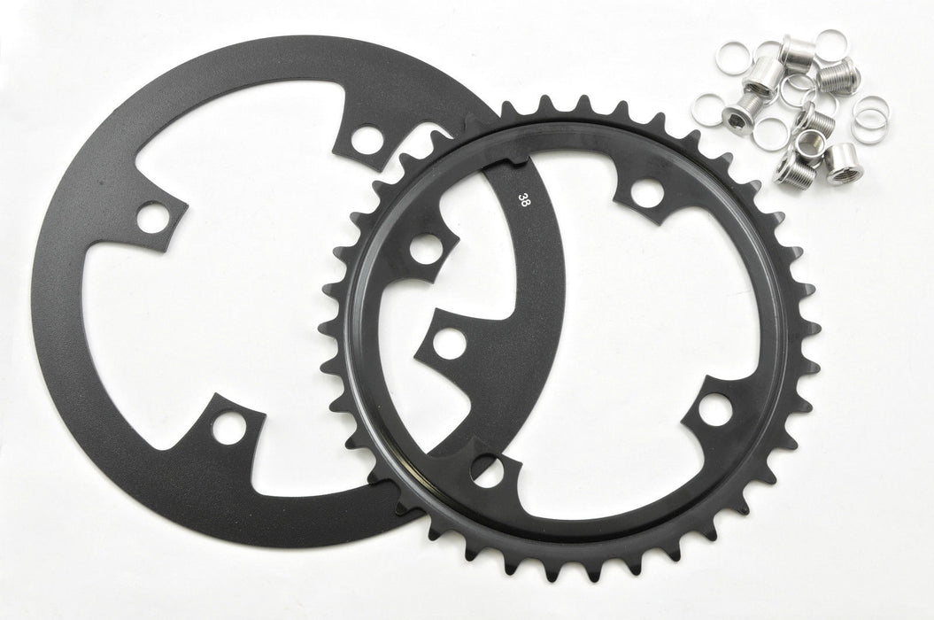 4 BOLT 38 TEETH MOUNTAIN BIKE-FIXIE 38T CHAINRING 104mm BCD + ALLOY GUARD