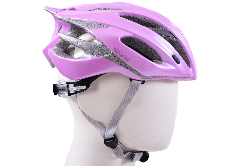 GIANT ARES BICYCLE HELMET CARBON CROWN SAFETY MEDIUM 54-58cm PINK FLOWERS