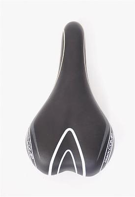 MTB OR ROAD BIKE SEAT SADDLE BLACK COMP IN BLACK-WHITE VINYL SADDLE 250mmx130mm