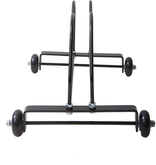 Ammaco 4 Wheel Heavy Duty Rolling Bike Bicycle Floor Display Stand Rack Storage