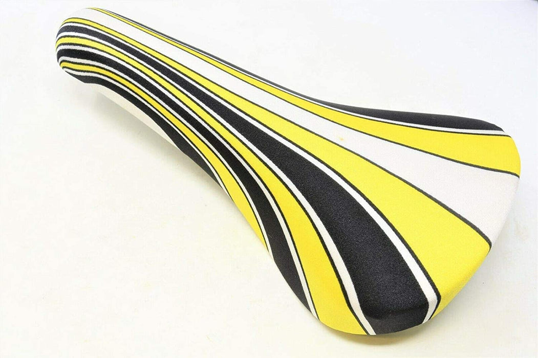 1980’s Huracan Crono Race Bicycle Saddle Yellow Black Stripe Gitane $120 USA NOS