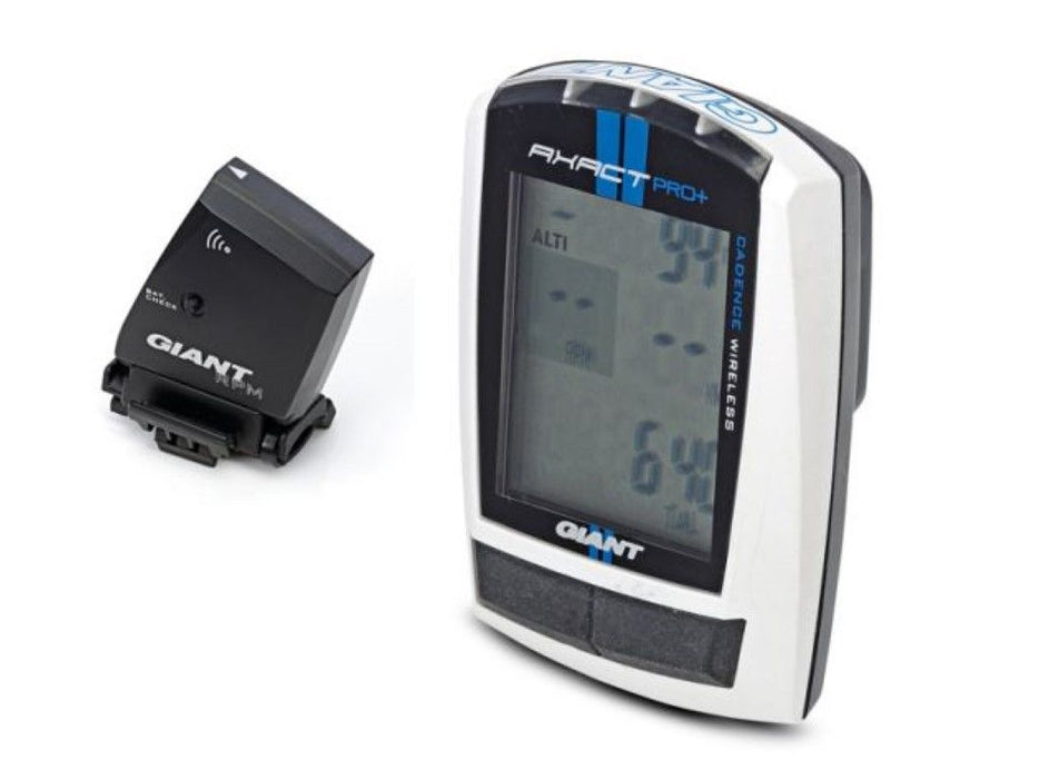 GIANT AXACT PRO 25 FUNCTION WIRELESS CADENCE LCD BIKE COMPUTER ODOMETER WHITE