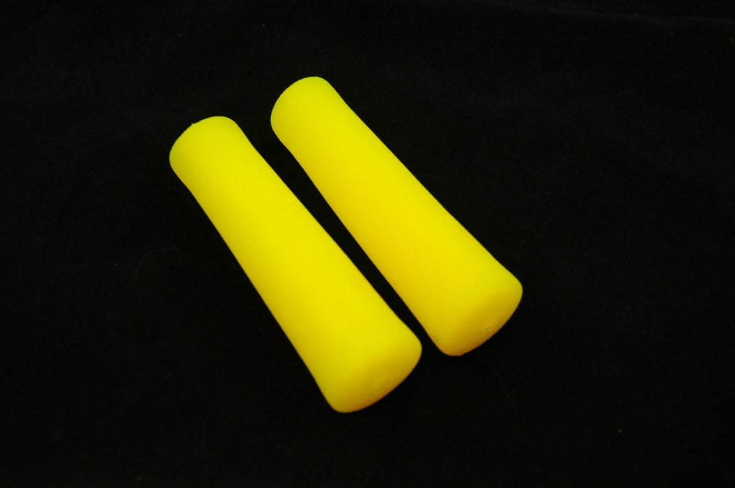 NEON YELLOW BIKE HANDLEBAR GRIPS 130mm NEW ALL TYPES CYCLES MTB, ATB FIXIE KIDS