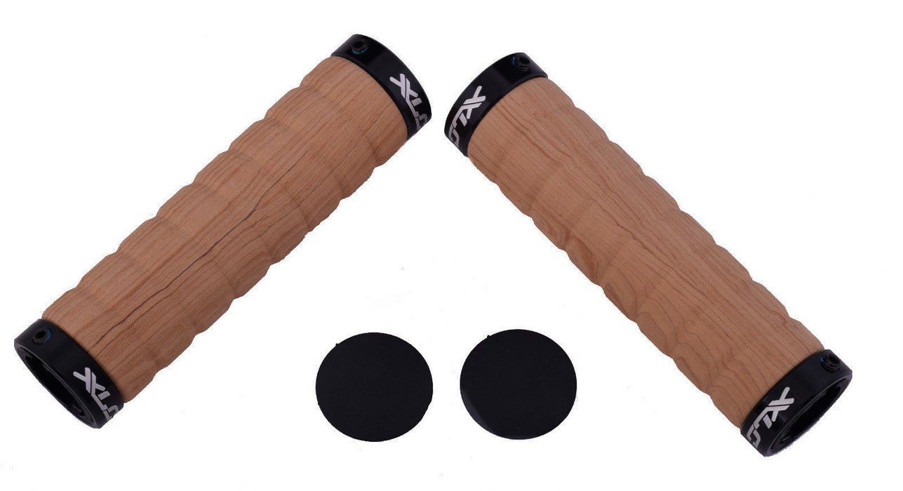 XLC "WOODY" LOOK REALLY COMFY FOAM DOUBLE LOCK-ON COMFORT BIKE HANDLEBAR GRIPS