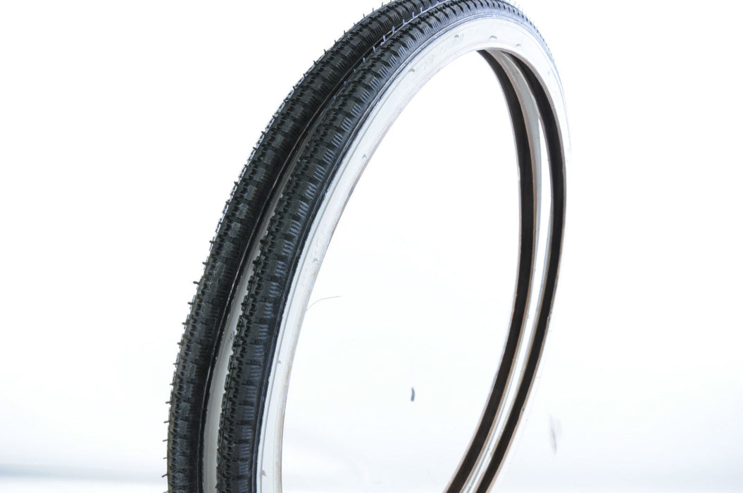 PAIR 24 x1 3-8” (37-540) VINTAGE JUNIOR RACING BIKE TYRES  WHITEWALL ROADSTER