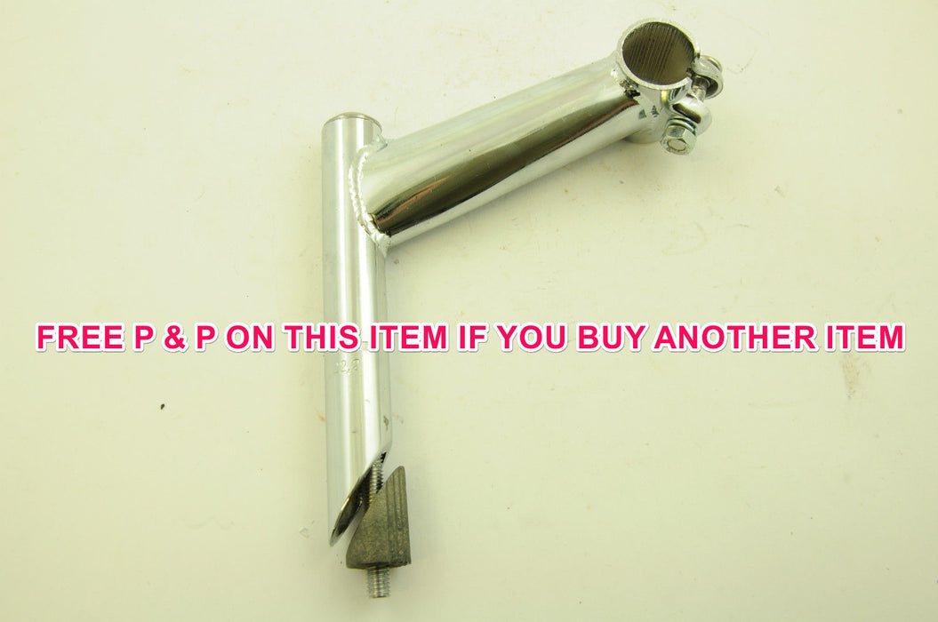 CHROME 120mm LONG REACH MTB HANDLEBAR STEM FOR MOUNTAIN BIKE WITH 1” 22.2 FORK - Bankrupt Bike Parts