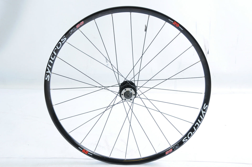 29ER (622 x 19) DISC HUB BIKE FRONT WHEEL SYNCROS FL25 BLACK DOUBLE WALL RIM