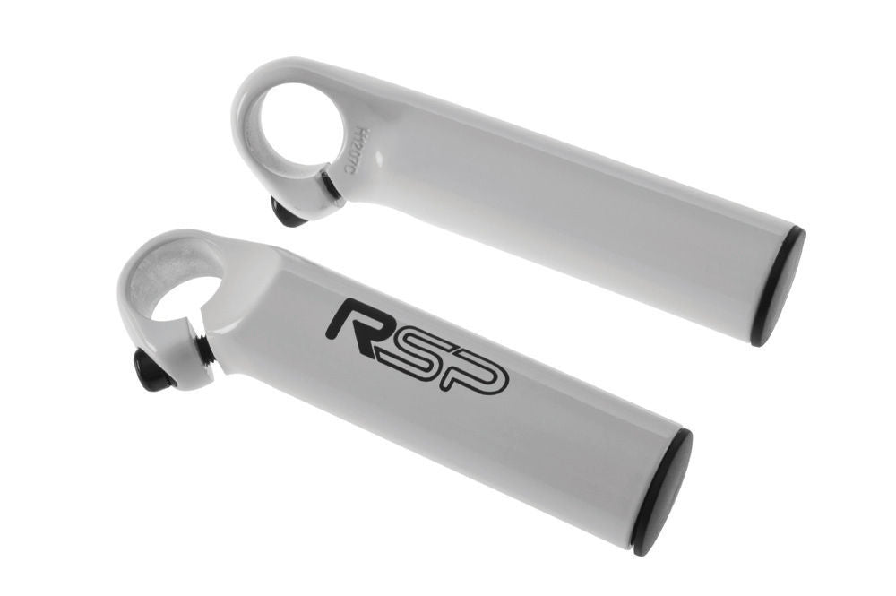 RSP SHORT PROFILE BAR ENDS WHITE LIGHTWEIGHT 6061 ALLOY BIG SAVING SALE PRICE