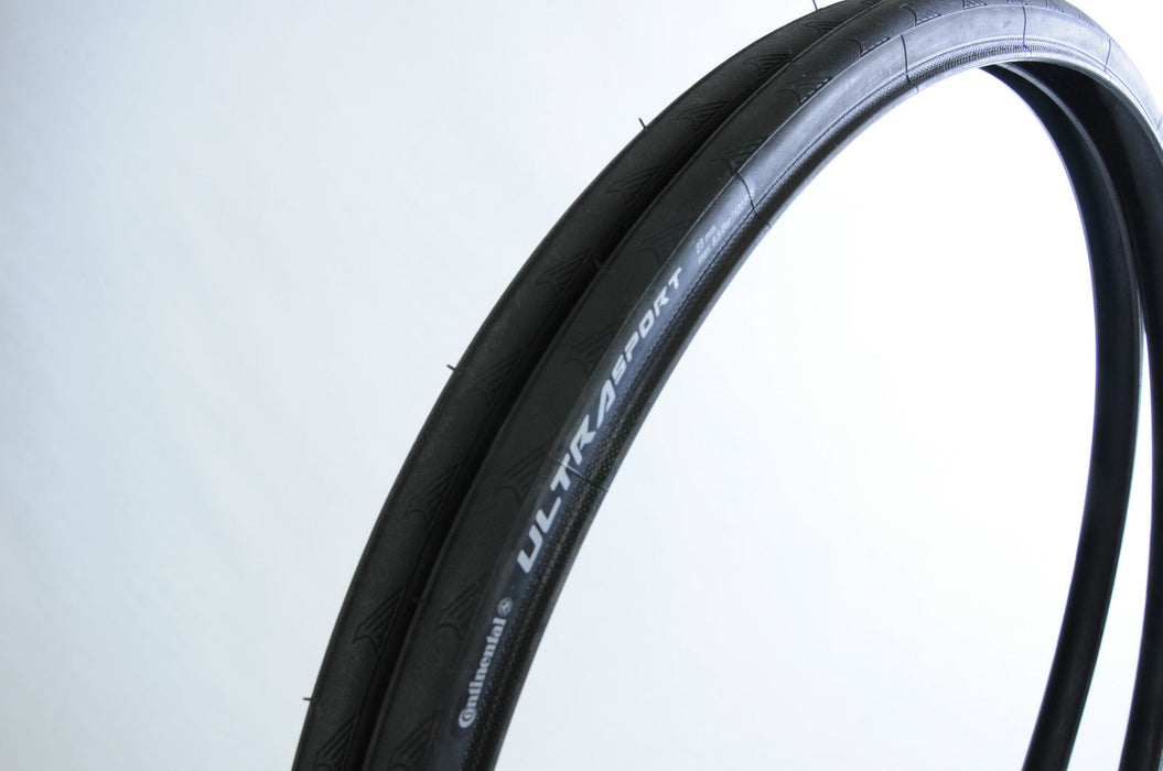 PAIR (2) CONTINENTAL ULTRA SPORT II 700 x 23c CLINCHER ROAD BIKE TYRE (WIRED)