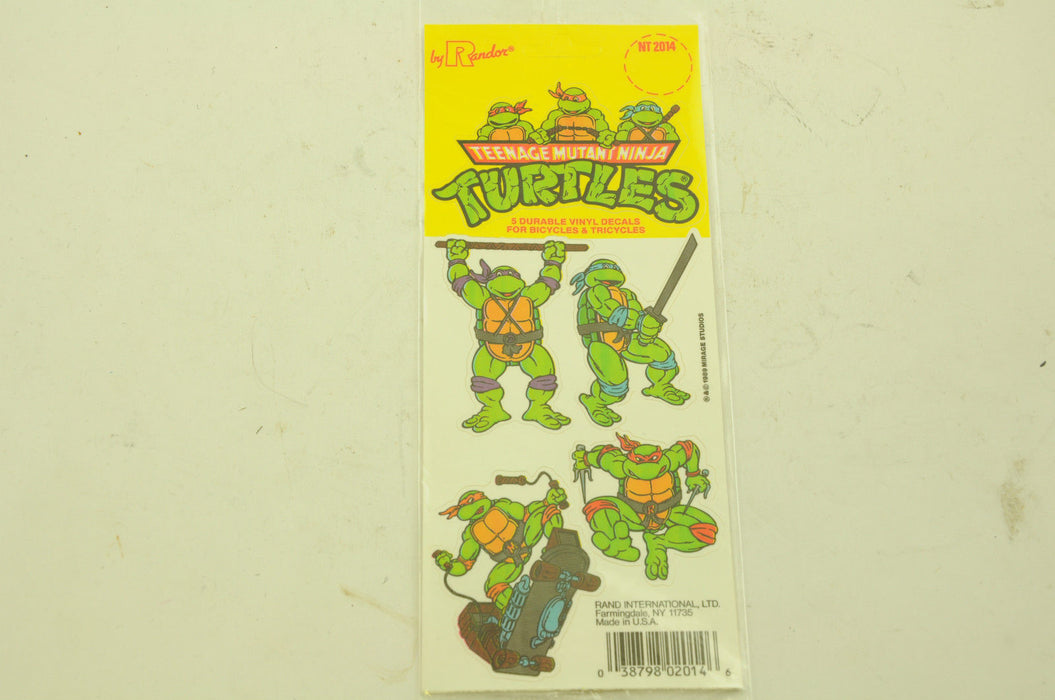 5 PIECE TEENAGE MUTANT NINJA TURTLES DURABLE VINYL DECAL TRANSFER STICKER SET