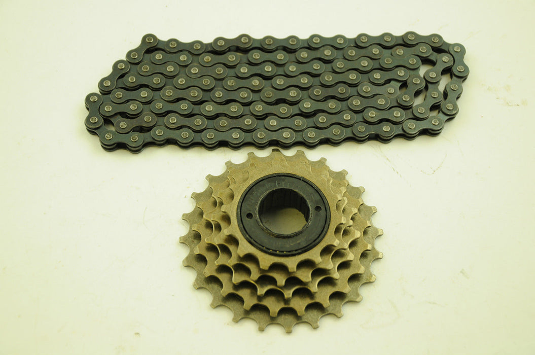 5 SPEED BIKE 14-28 NON INDEX FREEWHEEL COG ( CASSETTE ) PLUS 3-32 CHAIN SET