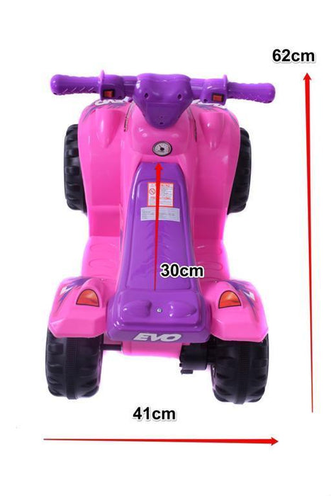 GIRLS ELECTRIC RIDE-ON 4 WHEEL QUAD BIKE 'EVO' BATTERY ELECTRIC QUAD PINK-PURPLE