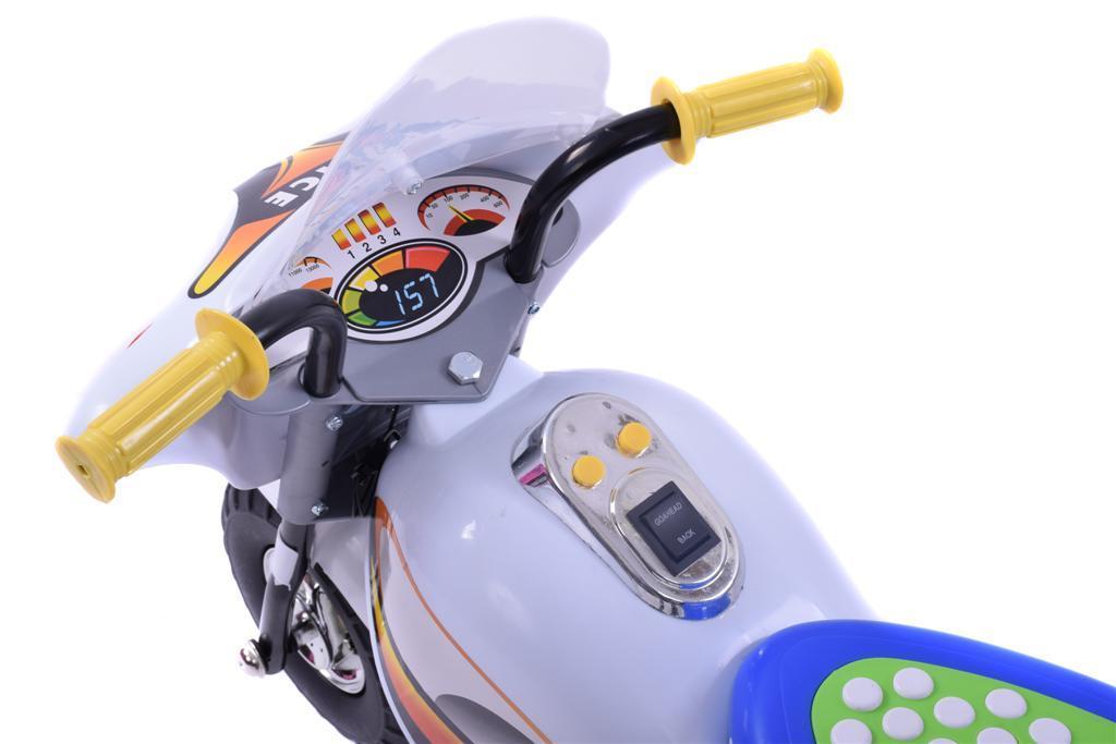 ELECTRIC KIDDIES RIDE ON 3 WHEEL POLICE MOTORCYCLE 20watt  BATTERY MOTOR WHITE