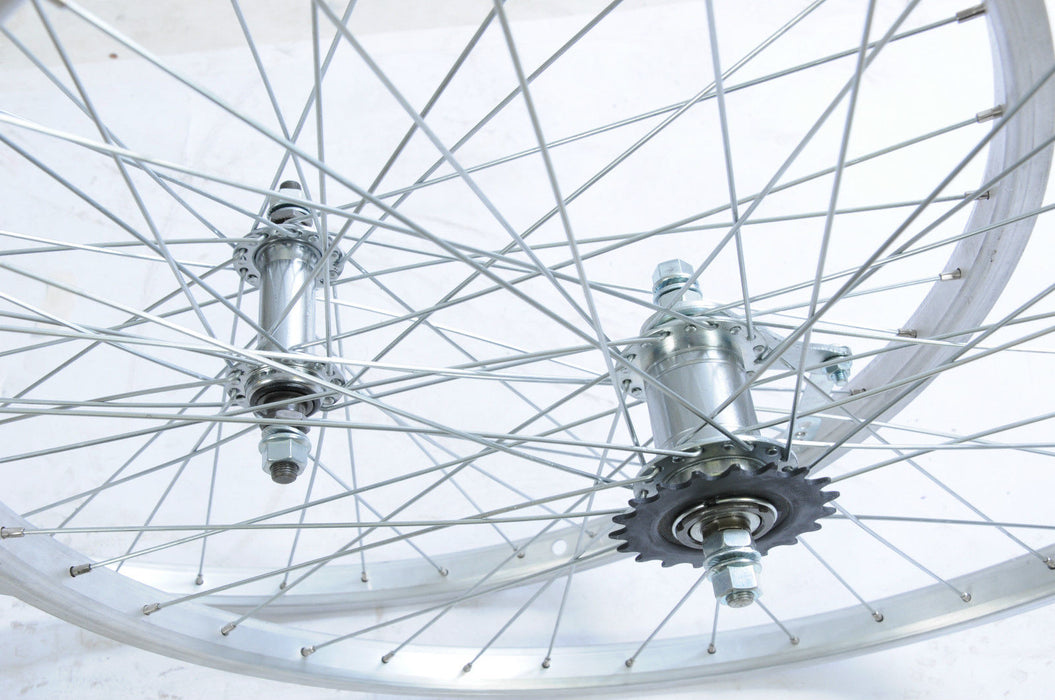 PAIR 26 x 1.75 (559) ALLOY WHEELS WITH PEDAL BACK BRAKE COASTER BRAKE REAR HUB