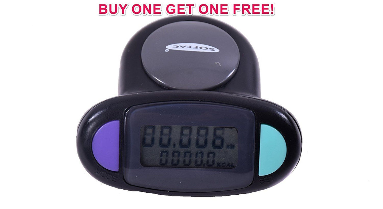 SOFFAC WALKING, RUNNING, JOGGING DIGITAL DISTANCE CLIP ON PEDOMETER BOGOF