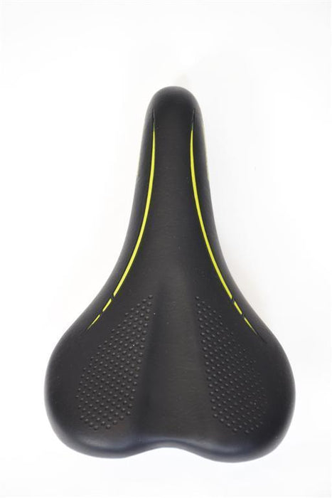 BARGAIN JUNIOR BICYCLE SADDLE MTB CONCEPT BIKE SEAT BLACK-GREEN 240mm x 150mm