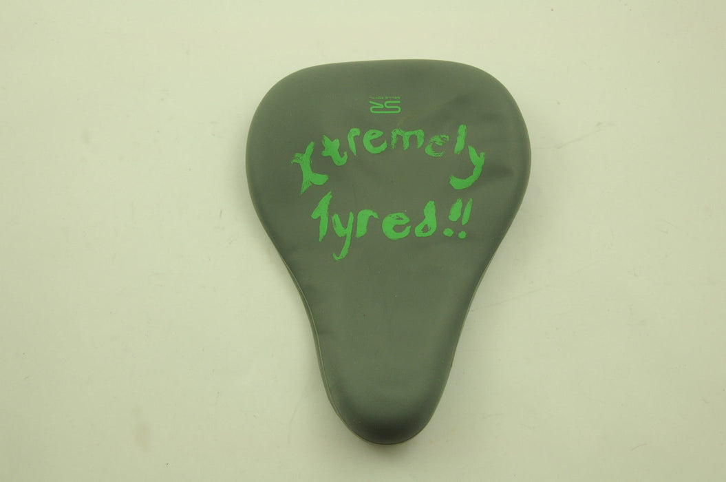 WATERPROOF SILICONE “SECOND SKIN” BIKE SADDLE COVER "XTREMELY TYRED" GREEN