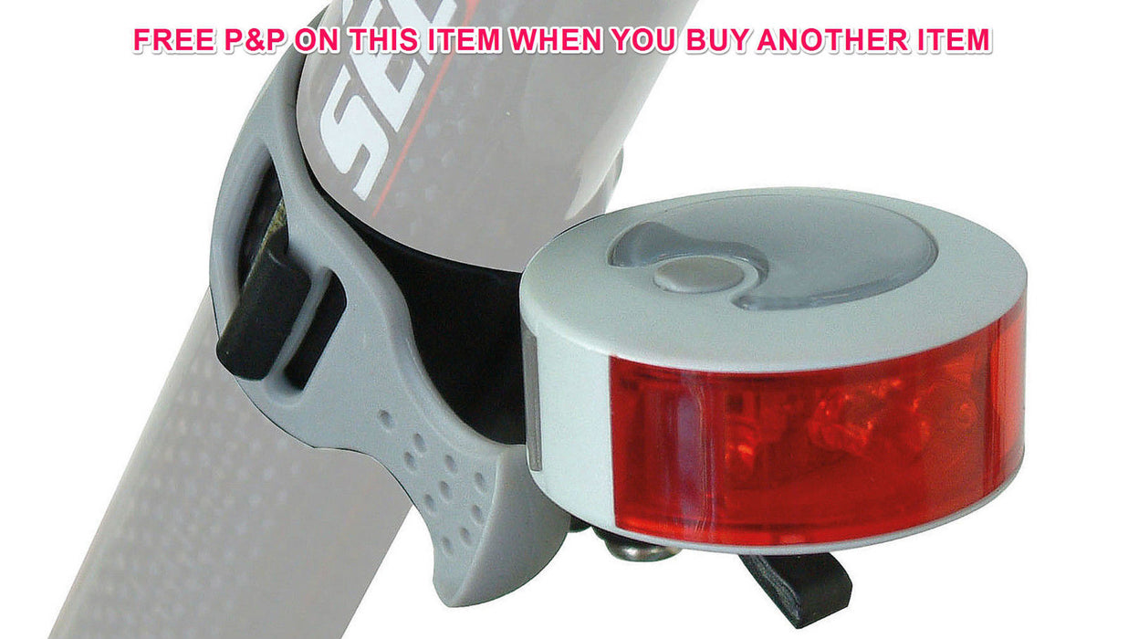 MTB ANY BIKE QUALITY REAR LIGHT AREO R15 4 LED REAR LIGHT SILVER-WHITE SALE 50%