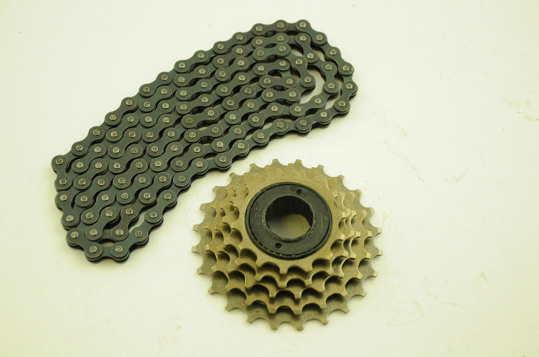 5 SPEED BIKE 14-28 NON INDEX FREEWHEEL COG ( CASSETTE ) PLUS 3-32 CHAIN SET