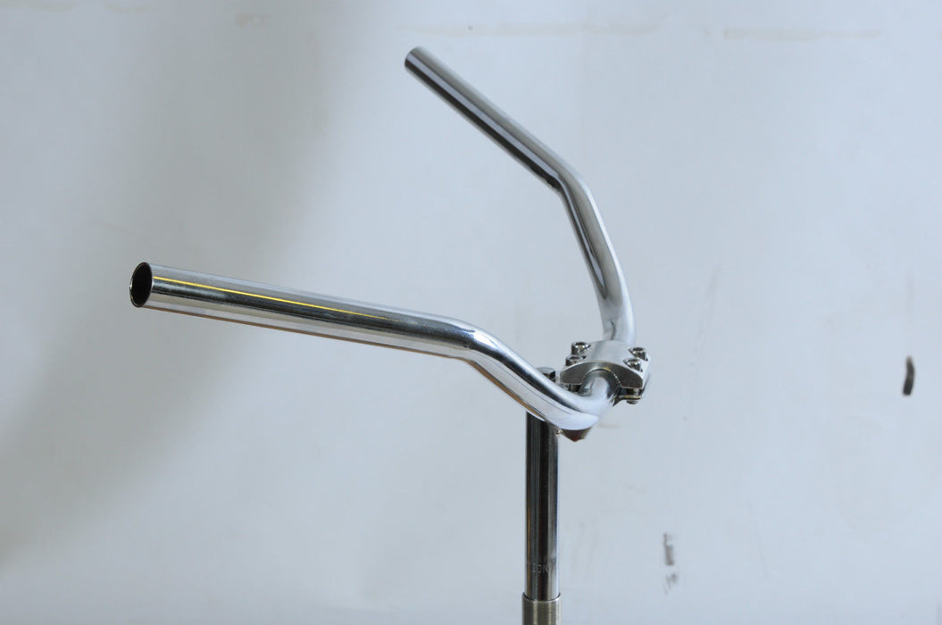 COWHORN STYLE CHROME HANDLEBAR + 4 BOLT BMX TYPE 21.1 STEM 1” FORKS