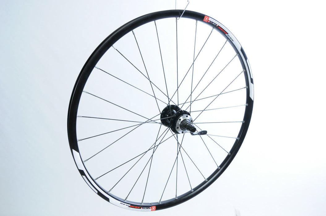 26” MTB (559x19) DISC HUB BIKE FRONT WHEEL BLACK ALLOY Q-R DOUBLE WALL RIM SALE