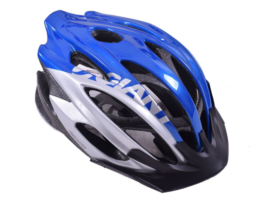 GIANT ARES BICYCLE HELMET SMALL-MEDIUM TRAIL BIKE HELMET 51-54cm BLUE & SILVER