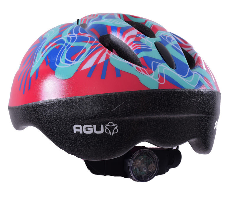 AGU OCEAN WAVES KIDS BIKE SAFETY CRASH HELMET 52-56cm RED-BLUE