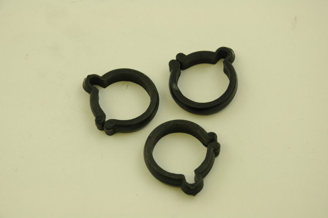 3x OLD SCHOOL 1" 25.4mm PLASTIC BRAKE CABLE CLIPS NOS MADE IN 80’s BLACK