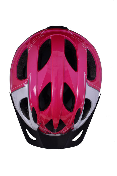 GREAT QUALITY GIRLIE GIRLS BIKE HELMET IN MOULD CHILDRENS  46-53cm PINK & WHITE